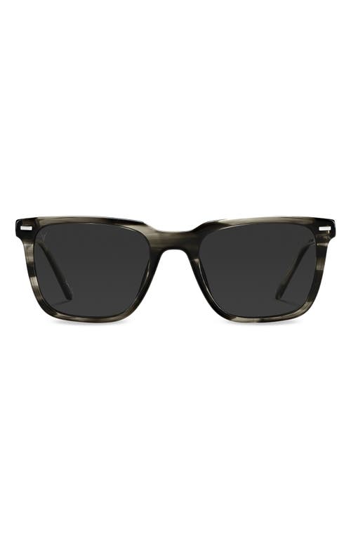 Cooper 50mm Polarized Rectangle Sunglasses in Black Smoke