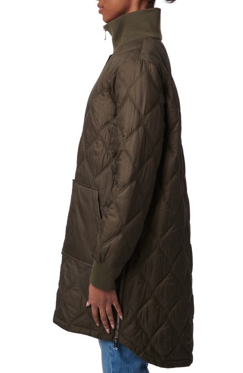 Shop Bernardo Rib Trim Quilted Liner Jacket In Olive