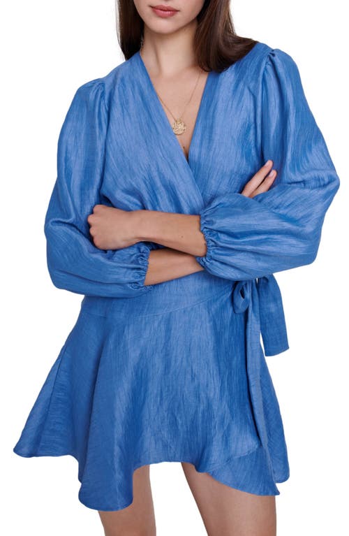 Shop Maje Rifilou Wrap Minidress In Blue