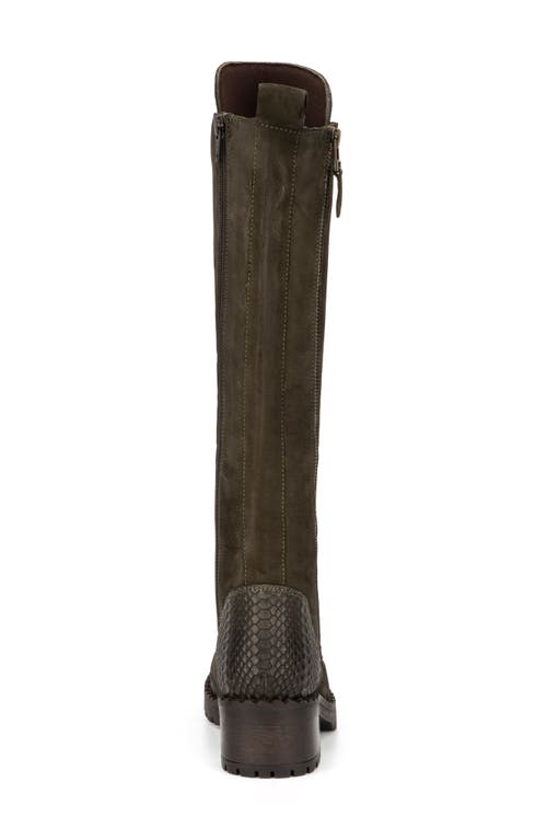Vintage Foundry Henrietta Tall Leather Lace-up Boot In Army Green
