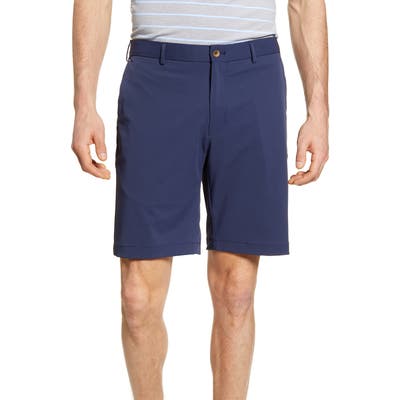 Peter Millar Stealth Stretch Twill Performance Shorts, Blue
