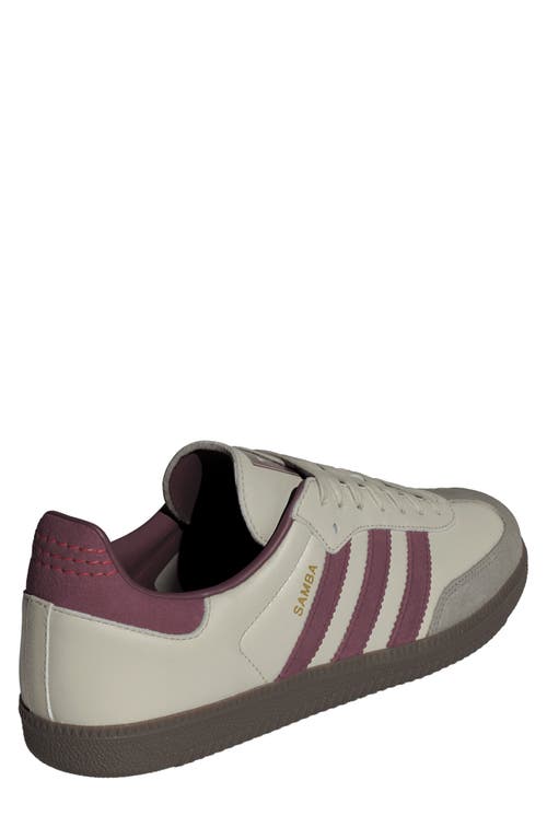 Shop Adidas Originals Adidas Gender Inclusive Samba Og Sneaker In Putty Grey/maroon/gold Met.