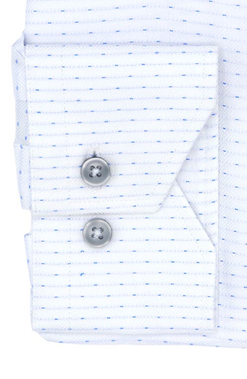 Shop Lorenzo Uomo Trim Fit Textured Diamond Dash Cotton Dress Shirt In White