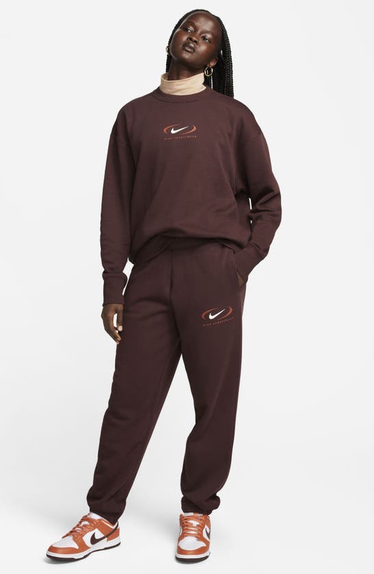 Shop Nike Phoenix Oversize High Waist Joggers In Earth