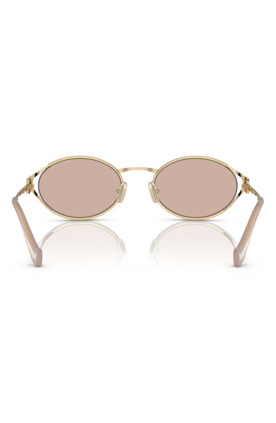 Shop Miu Miu 54mm Oval Sunglasses In Pale Gold