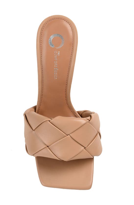 Journee Collection Women's Maysie Woven Square Toe Sandals In Mocha
