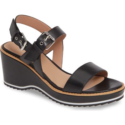 Linea Paolo Vega Wedge Platform Sandal- Black