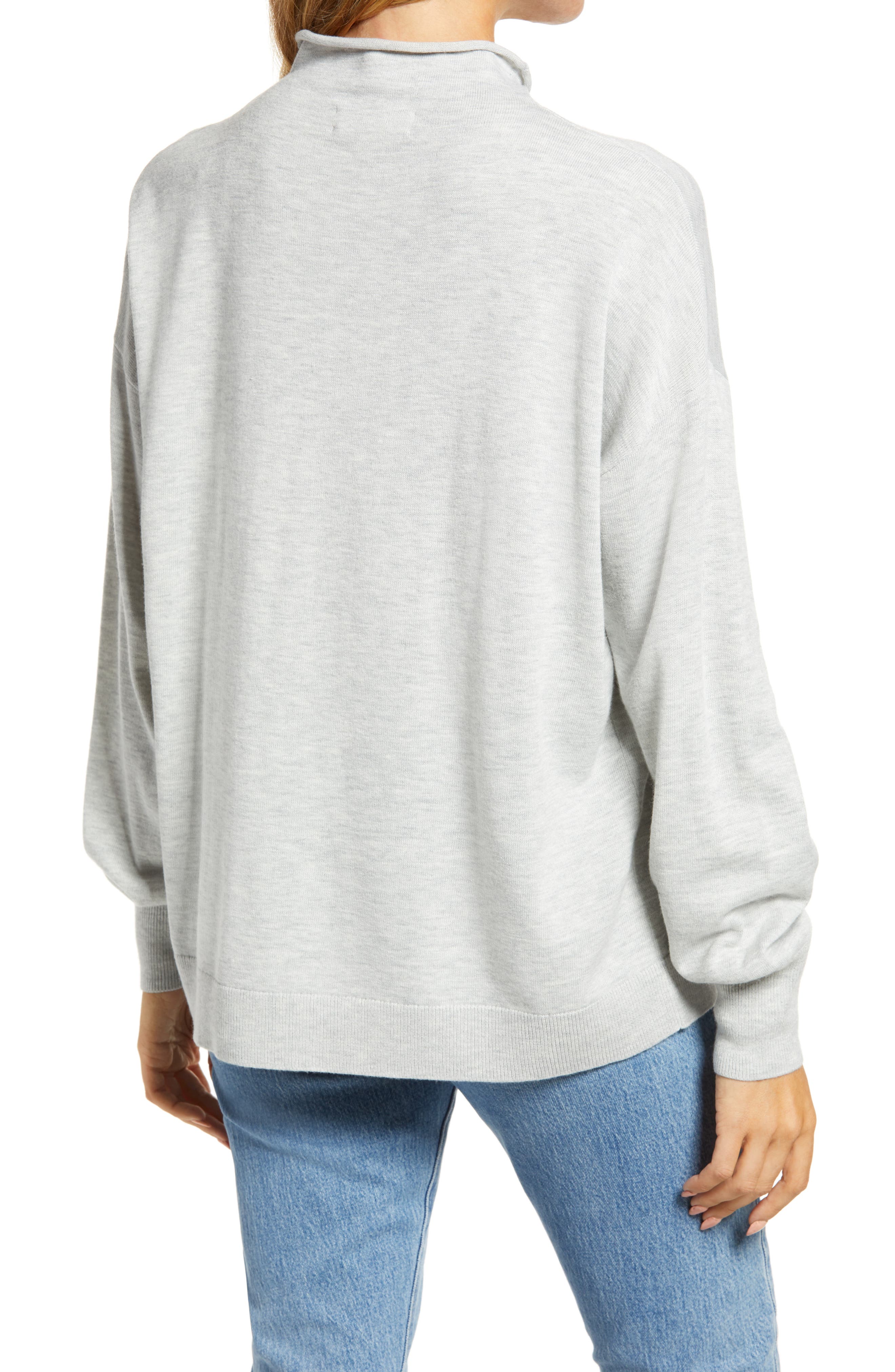 funnel neck pullover sweatshirt