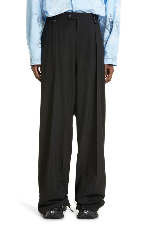 Balenciaga Grafitti Raw Hem Wool Skater Pants Black at Nordstrom,