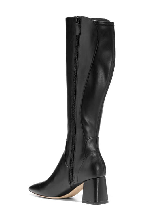 Shop Cole Haan Clarice Pointed Toe Knee High Boot In Black Leather