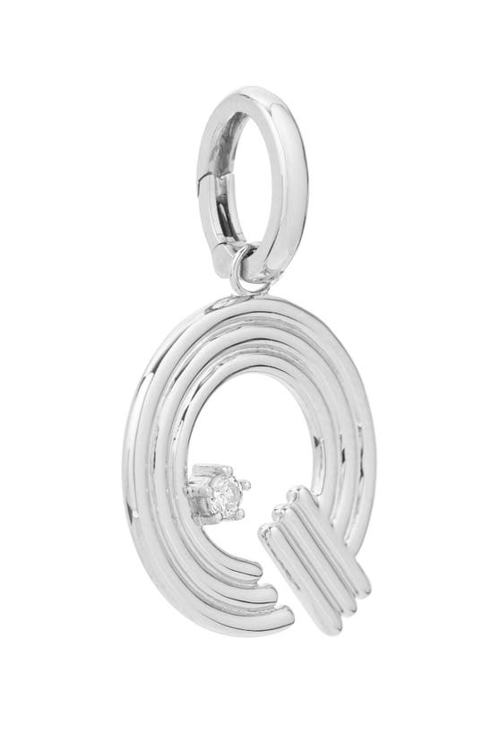 Shop Adina Reyter Groovy Letter Charm Pendant In Silver - Q