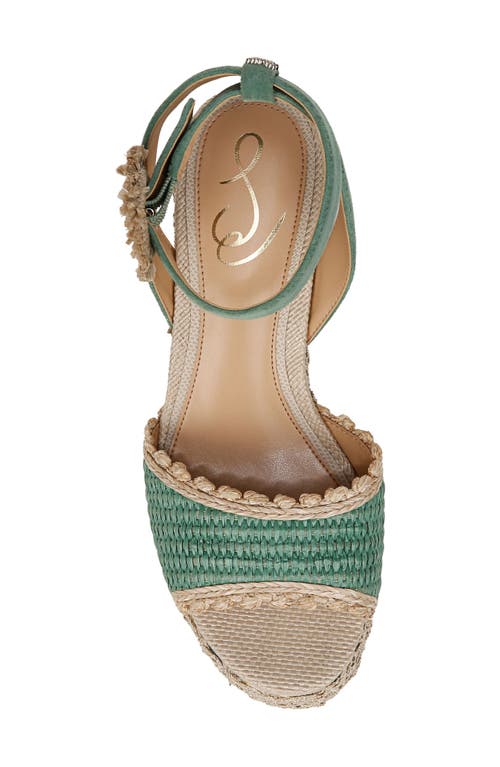 Sam Edelman Amber Espadrille Platform Ankle Strap Sandal In Turquoise Green