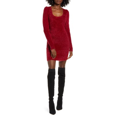 4Si3Nna Romantic Sleeve Mini Sweater Dress, Pink