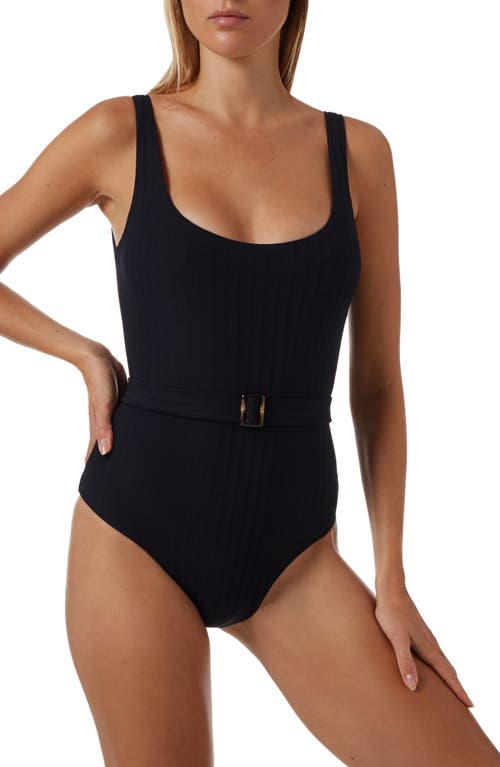Melissa Odabash Melissa Obadash Texas One-Piece Swimsuit in Black Ribbed at Nordstrom, Size 2