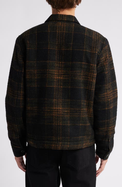 Shop Allsaints Bauhaus Plaid Fleece Lined Flannel Zip Jacket In Jet Black