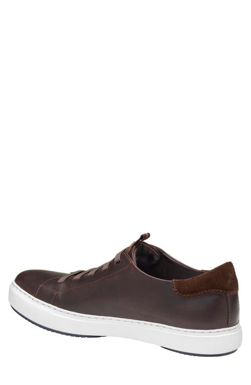 Johnston & Murphy Anson Lace-to-toe Leather Sneaker In Dark Brown English Full Grain
