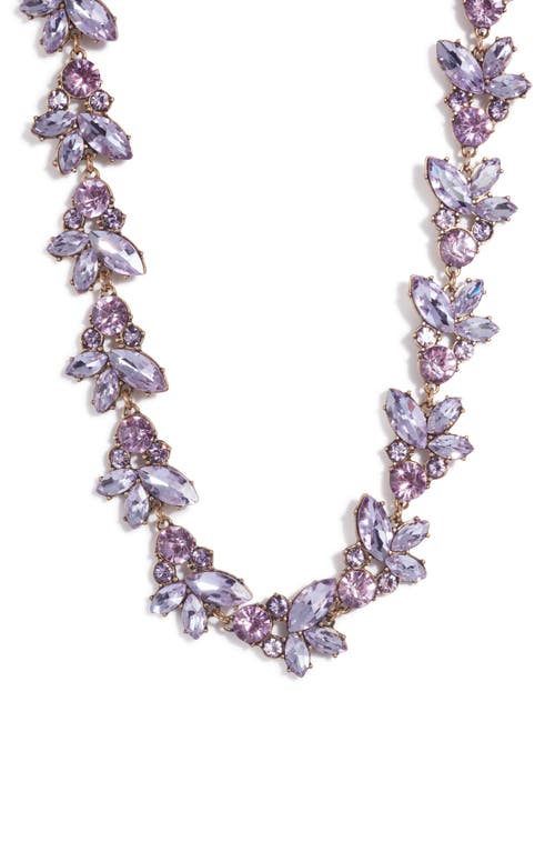 Shop Knotty Crystal Statement Collar Necklace In Gold/lavender