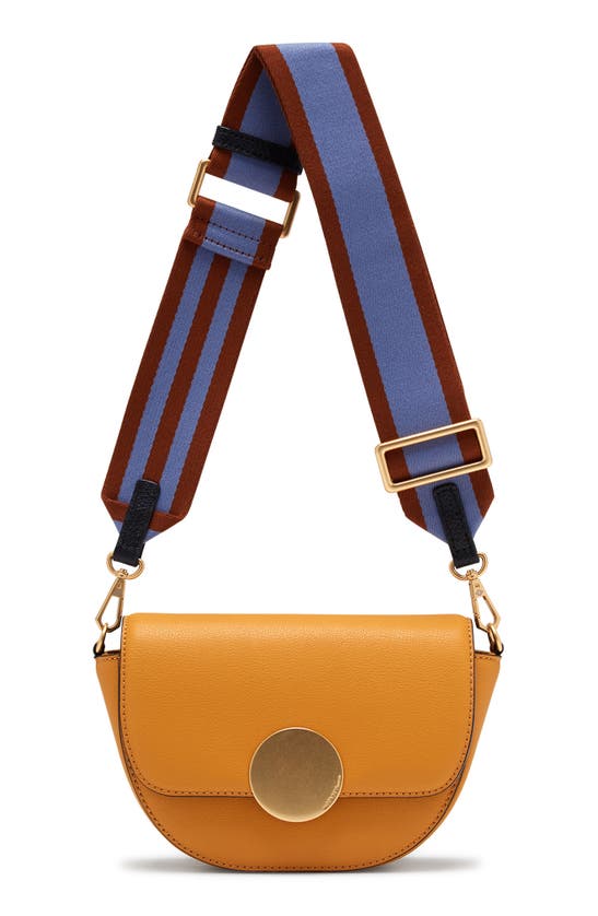 Shop Oryany Lottie Leather Saddle Crossbody Bag In Yellow