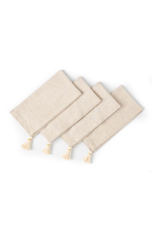 Tallo De Olivo Tassel Napkins Set Of 4 In Natural