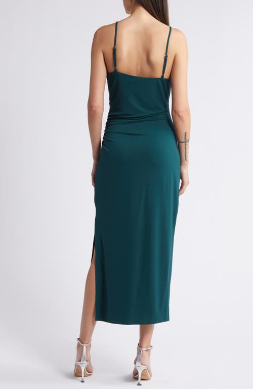 Shop Chelsea28 Ruched Jersey Dress In Green Ponderosa