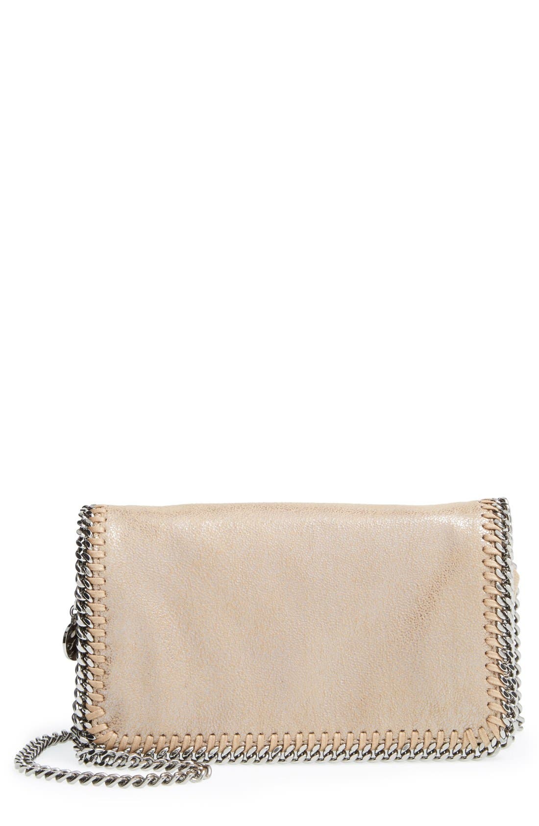 Gold Stella McCartney Falabella crossbody bag with silver chain