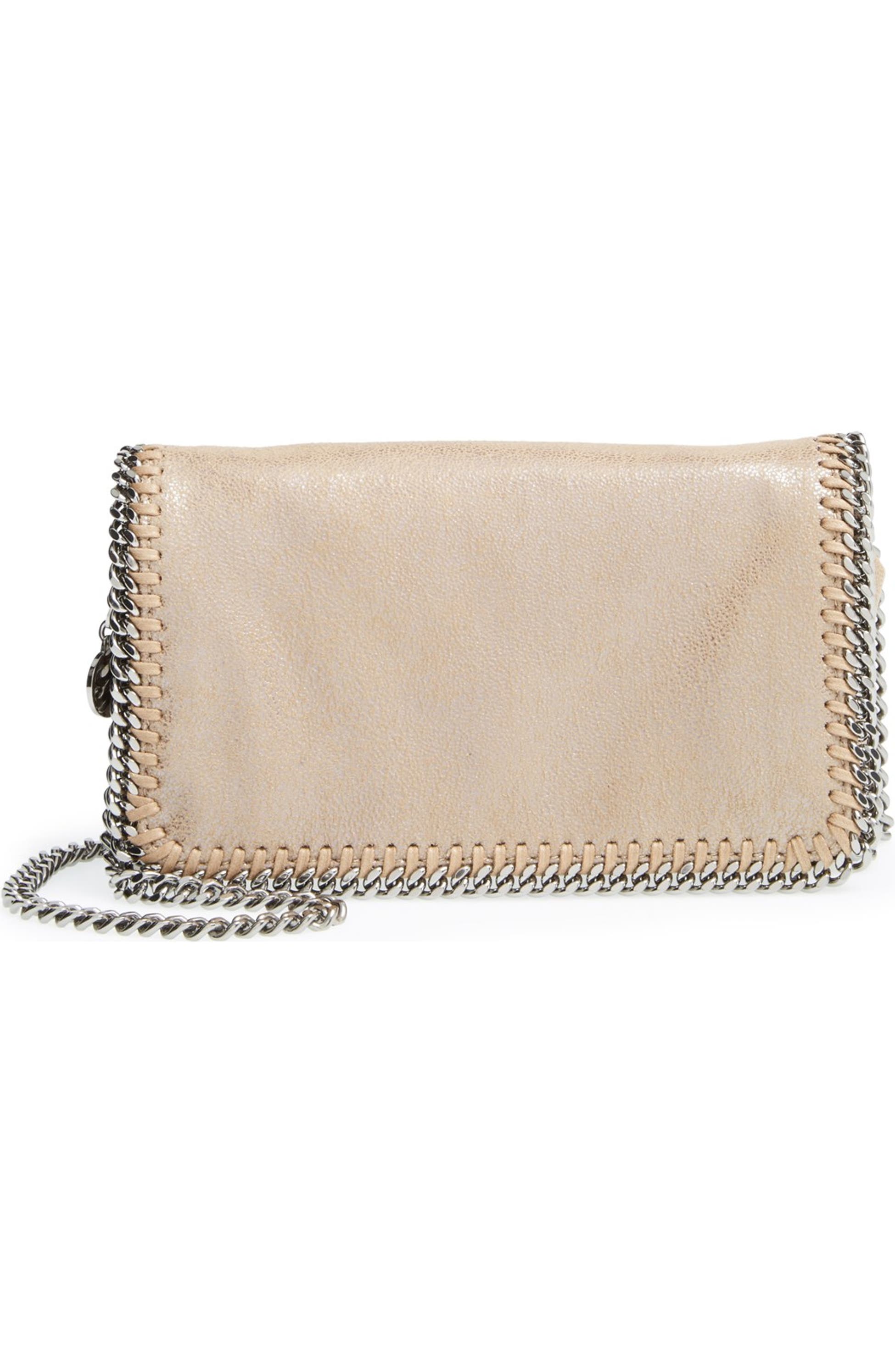 Gold Stella McCartney Falabella crossbody bag with silver chain