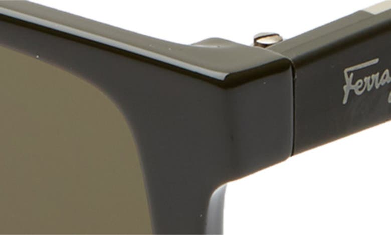 Shop Ferragamo 57mm Square Sunglasses In Dark Green/beige