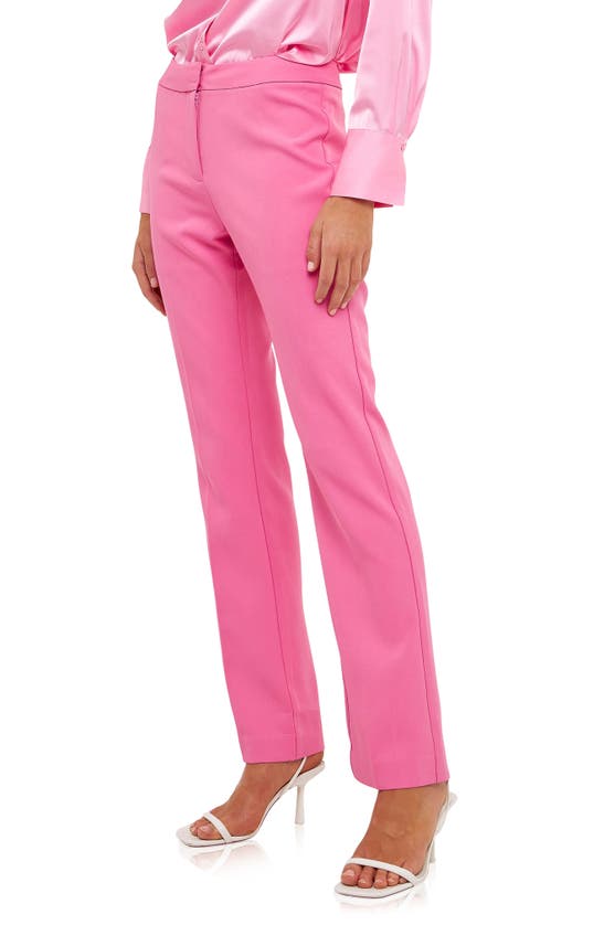 Endless Rose Flat Front Trousers In Pink