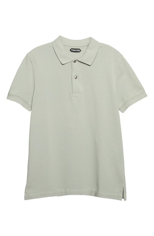 Shop Tom Ford Short Sleeve Cotton Piqué Polo In Menthol