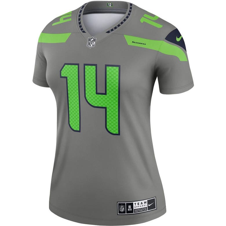 Youth Nike DK Metcalf Gray Seattle Seahawks Inverted Team Game Jersey