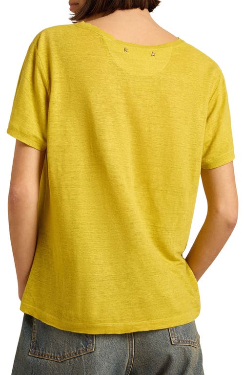 Golden Goose The Golden Run Linen T-shirt In Maize/windsor Wine