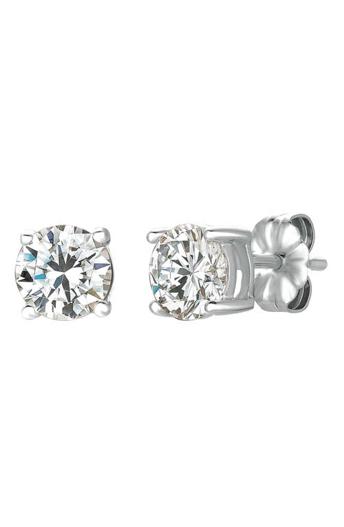 Cubic Zirconia Stud Earrings in Platinum