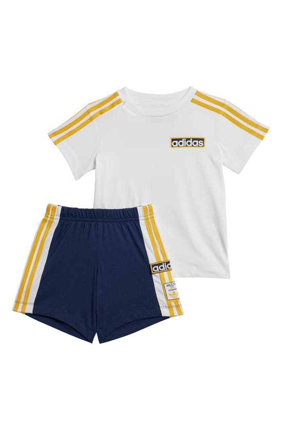 Adidas Originals Babies' Adibreak Graphic T-shirt & Shorts Set In Night Indigo