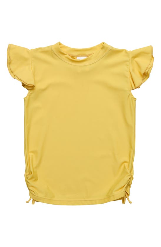 Snapper Rock Little Girl's & Girl's Boho Tropical Marigold Flutter-sleeve Rash Top In Yellow