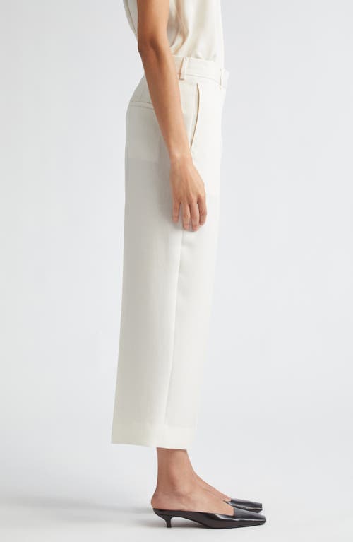 Shop Totême Toteme Straight Leg Crop Trousers In Off White