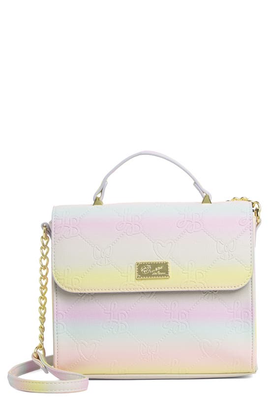 Luv Betsey By Betsey Johnson Heart Quilted Crossbody Bag In Pastel Rainbow Logo Embos