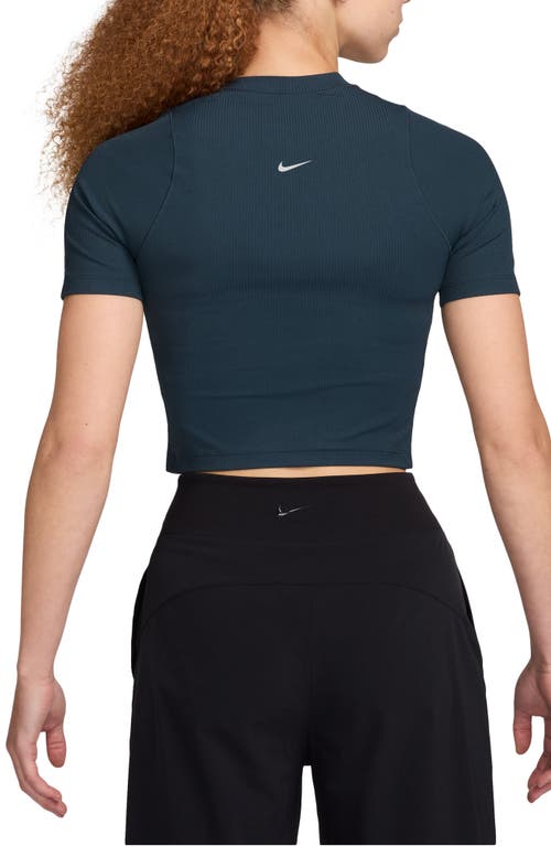 Nike Zenvy Dri-fit Rib T-shirt In Armory Navy/ White