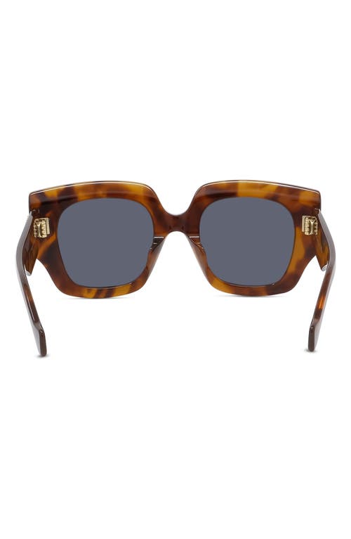 Shop Loewe Anagram 50mm Small Geometric Sunglasses In Blonde Havana/blue