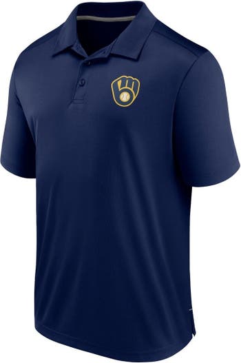 Men's Fanatics Branded White/Navy Milwaukee Brewers Iconic Parameter  Sublimated Polo