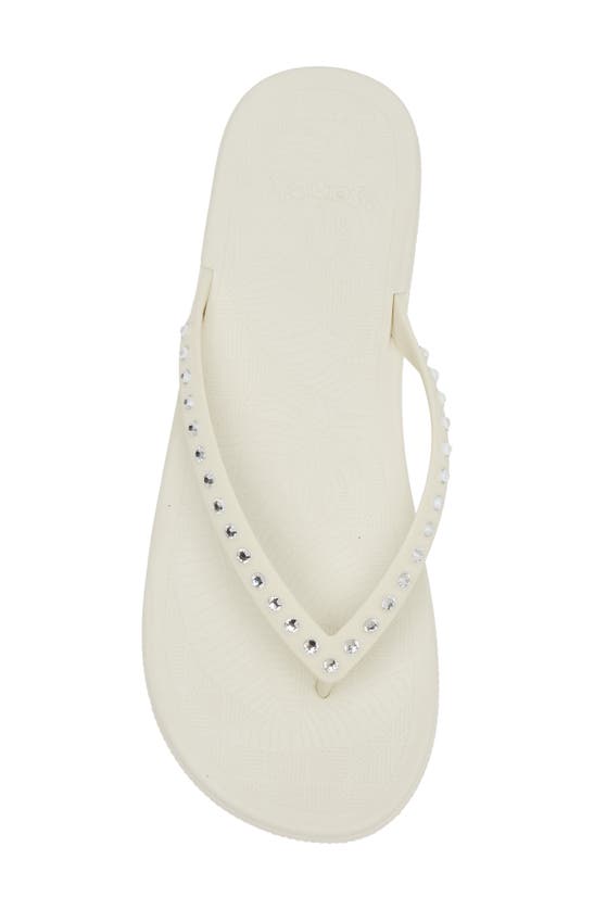 Sanuk Funshine Rhinestone Flip Flop In White