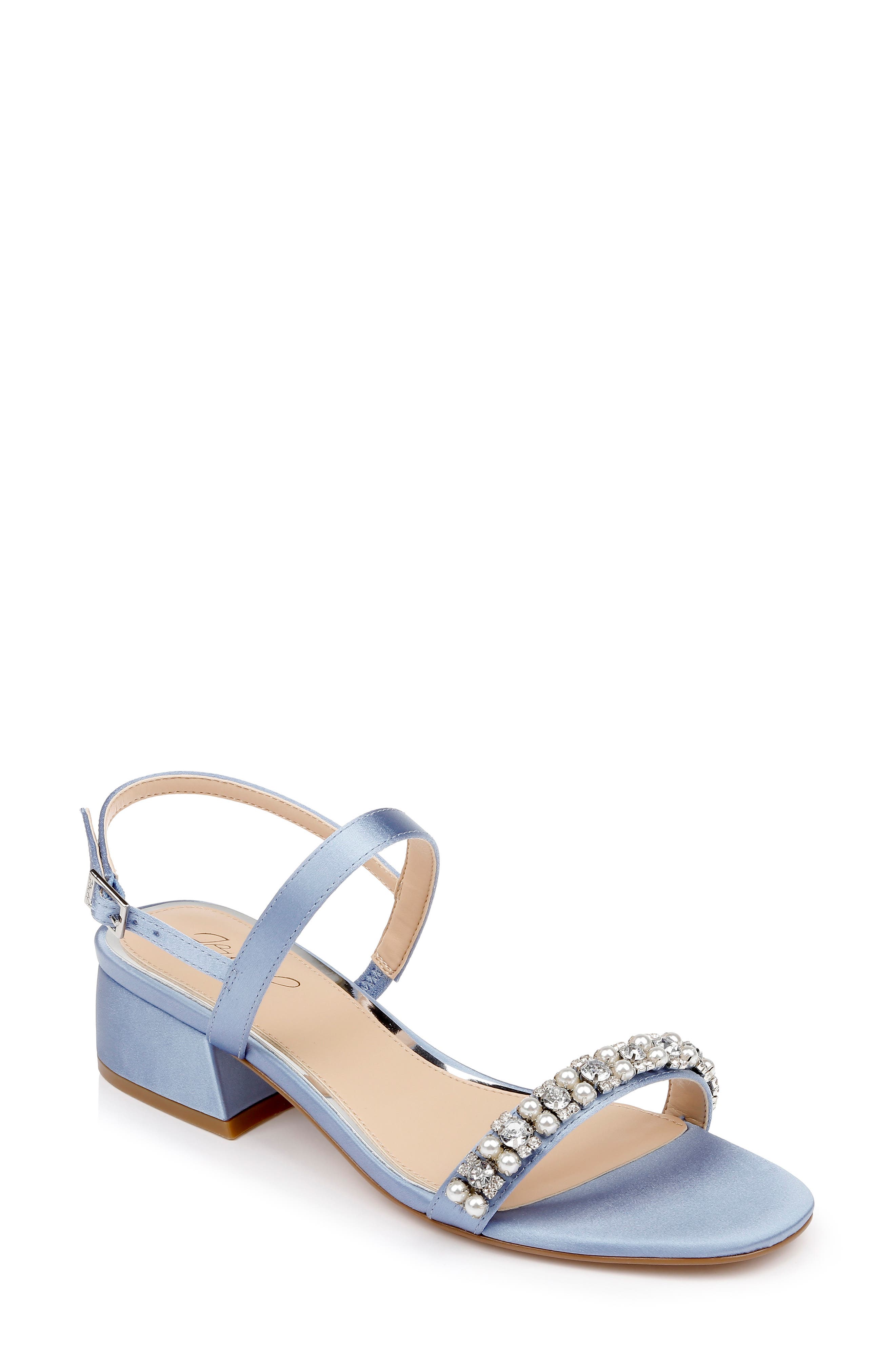 Blue Low Heel Sandals for Women 