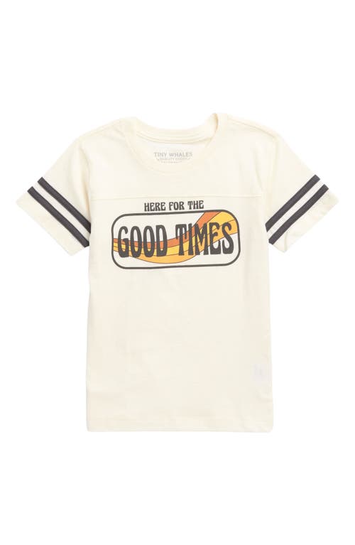 Tiny Whales Kids' Good Times Graphic Football T-Shirt Natural/vintage Black at Nordstrom,