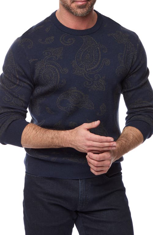 Shop Robert Graham Orlin Paisley Sweater In Navy