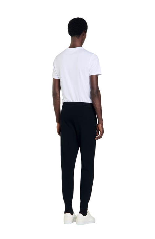 Shop Sandro Knit Jogging Bottoms In Black