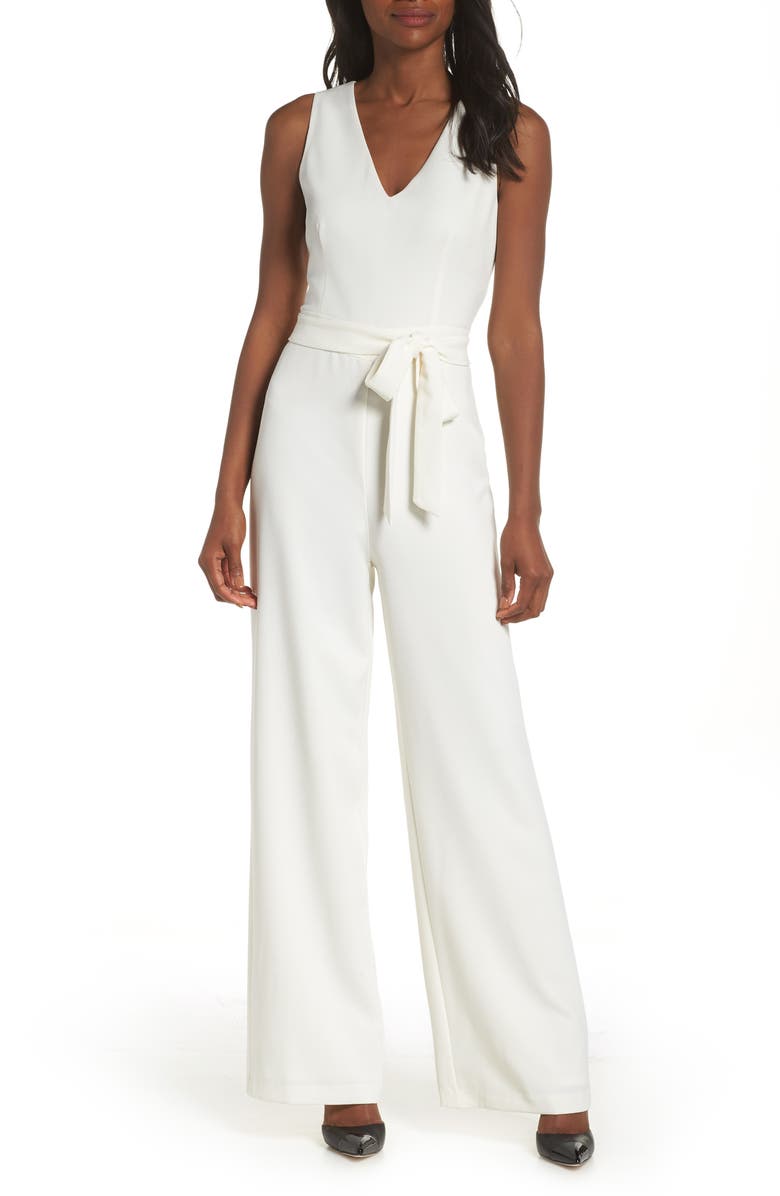 Vince Camuto Tie Front Wide Leg Jumpsuit, Main, color, 