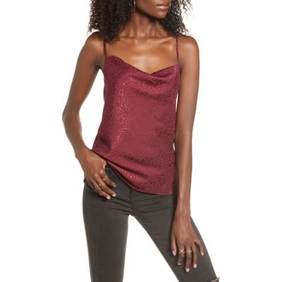 Socialite Drape Neck Bias Camisole, Burgundy
