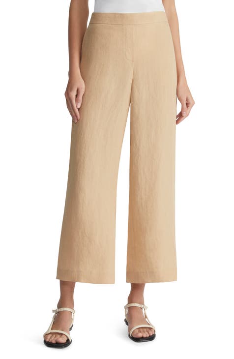 Crop Pants for Women Trendy Comfortable Linen Cropped Pants