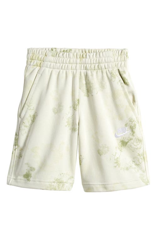 Nike Kids' Club Fleece Midweight French Terry Shorts In Sea Glass/white