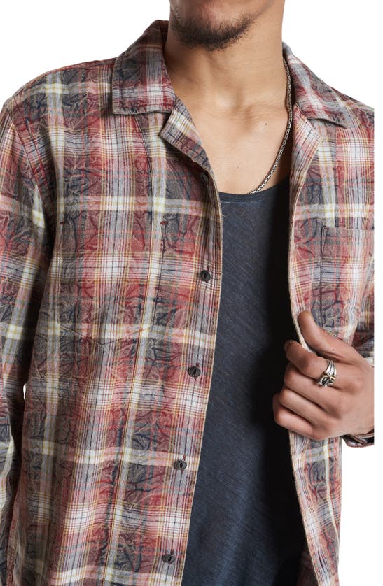 Shop John Varvatos Stanton Reversible Long Sleeve Button-up Shirt In Auburn