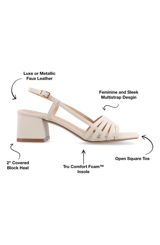 Shop Journee Collection Shayana Block Heel Slingback Sandal In Bone